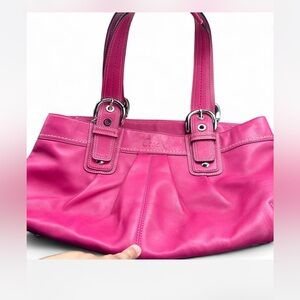 Coach Fuchsia Leather Tote Bag